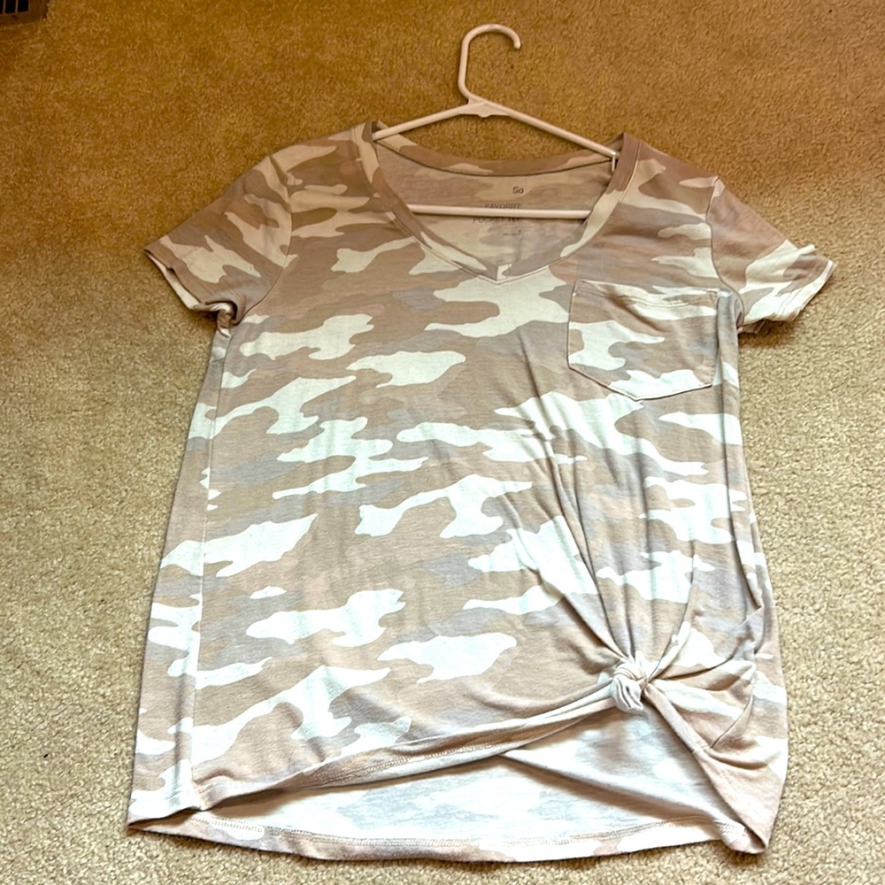 T-shirt, SO, S, pink/beige/white